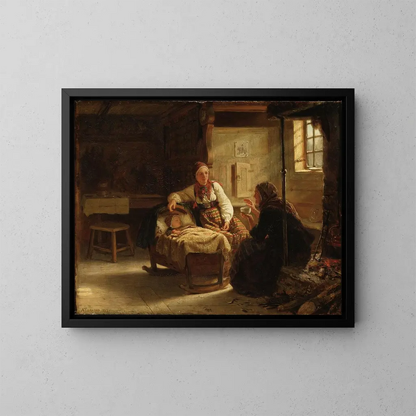 La Devineresse - Adolph Tidemand — quadro incorniciato alla parete