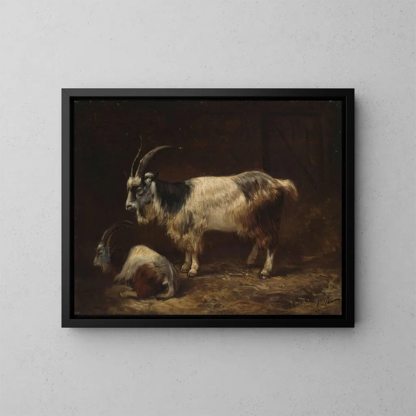 Due capre - Adolph Tidemand — quadro incorniciato alla parete