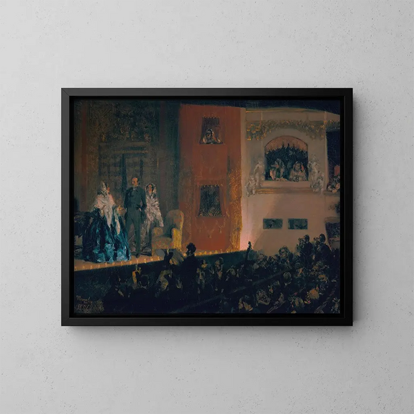 Il Teatro del Gymnase - Adolph von Menzel — quadro incorniciato alla parete