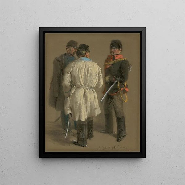 Ufficiali austriaci - Adolph von Menzel — quadro incorniciato alla parete