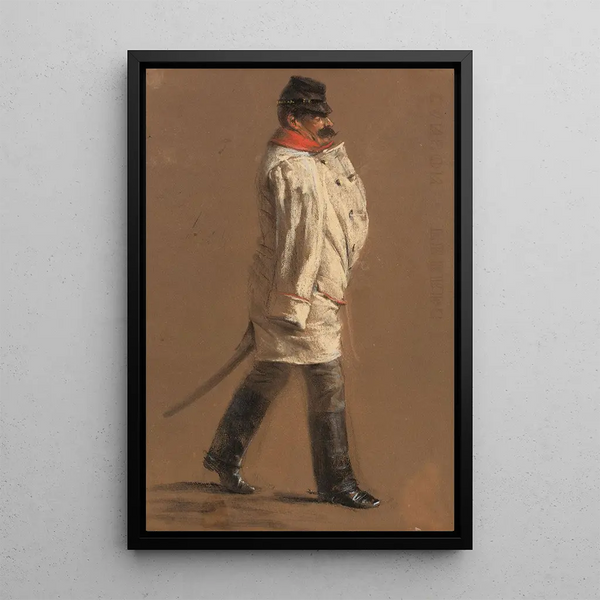 Ufficiale austriaco - Adolph von Menzel — quadro incorniciato alla parete