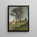Una giovane famiglia sotto gli alberi su una collina - Adolphe Monticelli — quadro incorniciato alla parete
