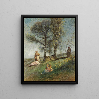Adolphe Monticelli - A Young Family Under Trees On A Hill.webp