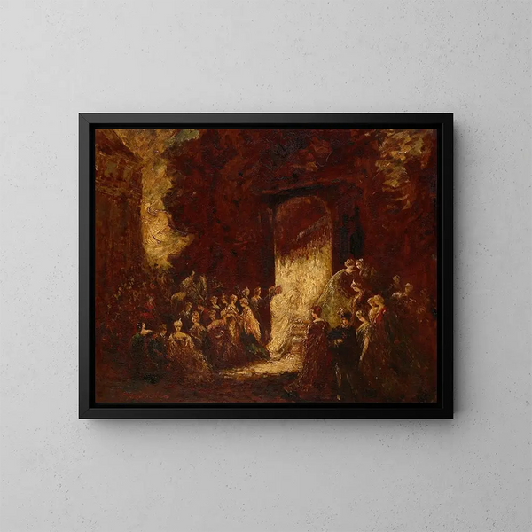 Festa pomeridiana - Adolphe Monticelli — quadro incorniciato alla parete