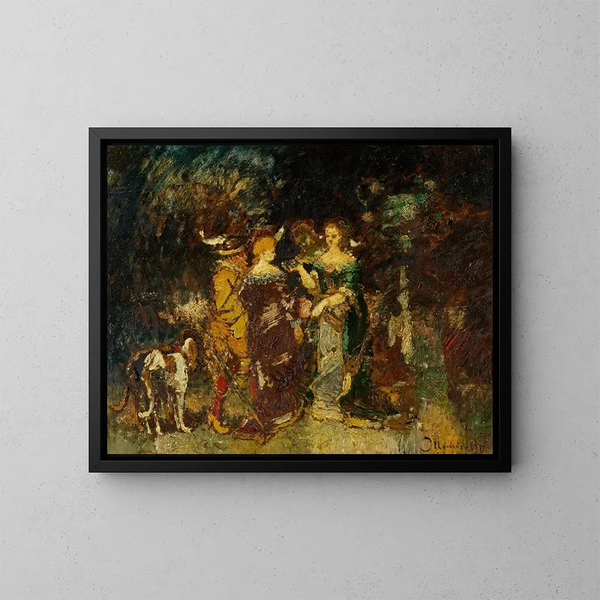 nel parco - Adolphe Monticelli — quadro incorniciato alla parete