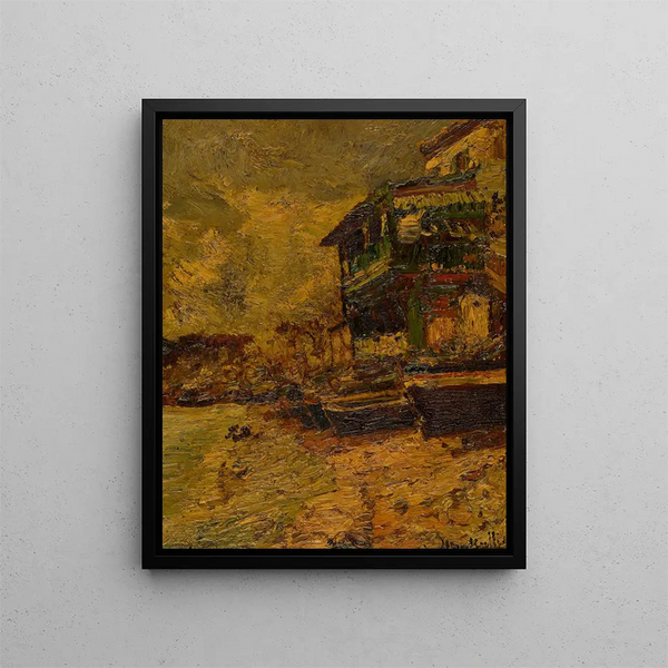 Ristorante Bernard in Estaque - Adolphe Monticelli — quadro incorniciato alla parete