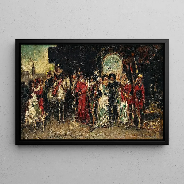 Scène di Faust - Adolphe Monticelli — quadro incorniciato alla parete