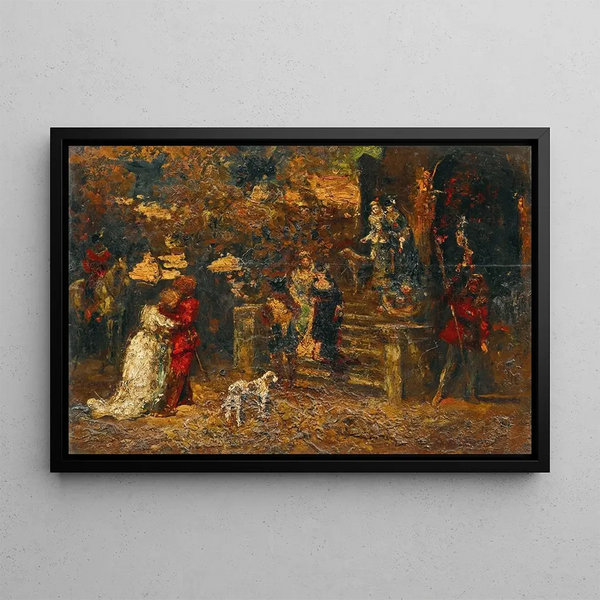L'addio - Adolphe Monticelli — quadro incorniciato alla parete