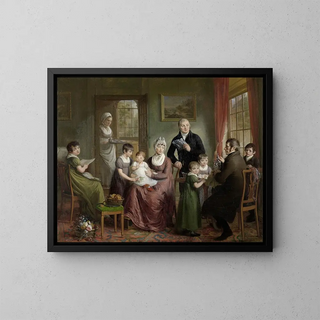 Adriaan de Lelie - Portrait of the Family of Adrianus Bonebakker with Dirk L Bennewitz.webp