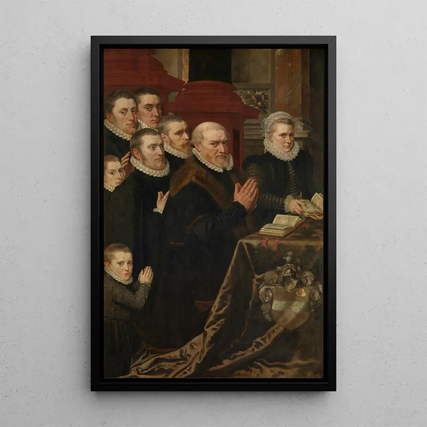 Riproduzione del dipinto Gillis de Smidt e sette dei suoi figli - Adriaen Thomasz Key