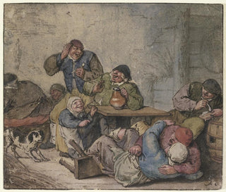 Adriaen van Ostade - Ausgelassene Bauern im Wirtshaus.webp
