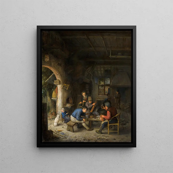 Paesani in una locanda - Adriaen van Ostade — quadro incorniciato alla parete