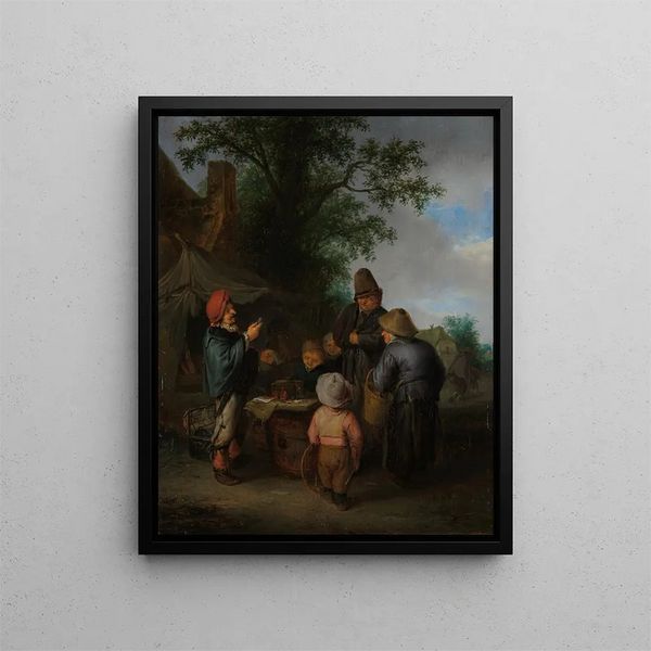 Il Charlatano - Adriaen van Ostade — quadro incorniciato alla parete