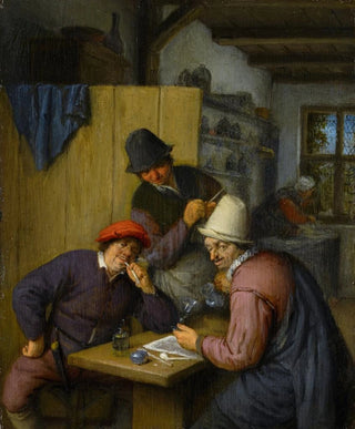 Adriaen van Ostade - Three Drinking and Smoking Farmers in a Tavern.webp