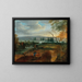 Un vasto paesaggio collinare con un fiume - Adriaen van Stalbemt — quadro incorniciato alla parete