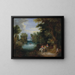 Paesaggio fluviale con contadini - Adriaen van Stalbemt — quadro incorniciato alla parete