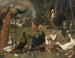 Pavone e pavona su un perchoir, tacchini, fagiano e pollame vicino a un pozzo - Adriaen van Utrecht — vista dell’opera