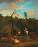 Un pastore e una pastora davanti a una fattoria di legno - Adriaen van de Velde — vista dell’opera