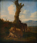 Paesaggio italiano con un ariete, altre pecore e un albero morto - Adriaen van de Velde — vista dell’opera