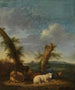 Paesaggio con pecore e un pastore addormentato - Adriaen van de Velde — vista dell’opera