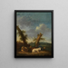 Paesaggio con pecore e un pastore addormentato - Adriaen van de Velde — quadro incorniciato alla parete