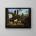 Paesaggio pastorale con rovine - Adriaen van de Velde — quadro incorniciato alla parete