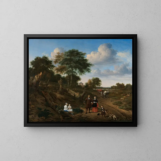 Adriaen van de Velde - Portrait of a Couple with Two Children and a Nurse in a Landscape.webp