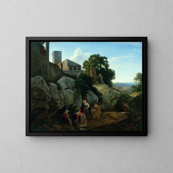 Ariccia - Adrian Ludwig Richter — quadro incorniciato alla parete