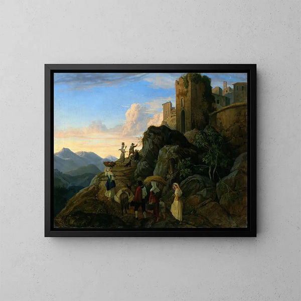 Civitella - Adrian Ludwig Richter — quadro incorniciato alla parete