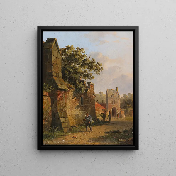 Figures sur un mur de la ville - Adrianus Eversen — quadro incorniciato alla parete