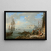 Vista del Castel dell'Ovo nella baia di Napoli - Adrien Manglard — quadro incorniciato alla parete
