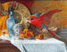 Nature morte con pappagallo - Adrien Moreau — vista dell’opera
