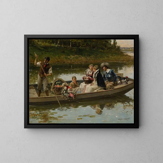Ritorno al mercato - Adrien Moreau — quadro incorniciato alla parete