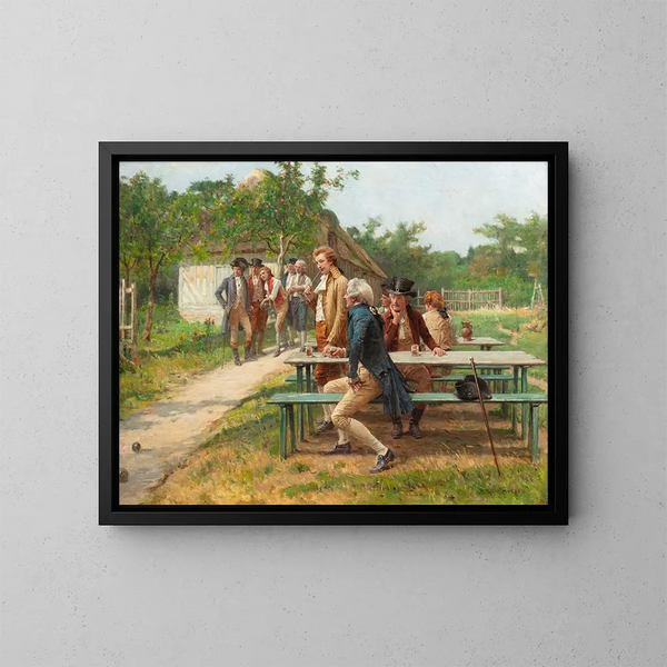 I giocatori di bocce - Adrien Moreau — quadro incorniciato alla parete