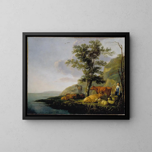 Bétail près d'une rivière - Aelbert Cuyp — quadro incorniciato alla parete