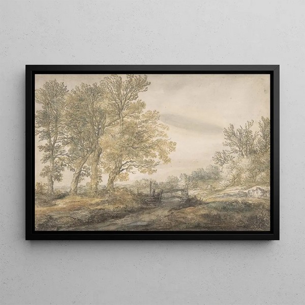 Paesaggio con alberi - Aelbert Cuyp — quadro incorniciato alla parete