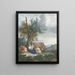 Un contadino e un agricoltore con un bambino in un paesaggio con bestiame - Aert Schouman — quadro incorniciato alla parete