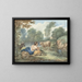 Bergère con pecore in un paesaggio con uno stagno - Aert Schouman — quadro incorniciato alla parete