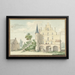 Il castello e la scuola a Wouw - Aert Schouman — quadro incorniciato alla parete