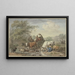 Pastori che attraversano l'acqua con una carriola, a destra una pastora si lava i piedi vicino a una mucca bianca - Aert Schouman — quadro incorniciato alla parete