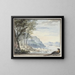 Paesaggio fluviale con un gallo in primo piano - Aert Schouman — quadro incorniciato alla parete