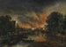 Paesaggio al chiaro di luna con un villaggio in fiamme - Aert van der Neer — vista dell’opera