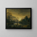 di un paesaggio fluviale al tramonto con pescatori che tirano la loro rete in primo piano, mulini a vento in lontananza - Aert van der Neer — quadro incorniciato alla parete