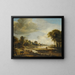 Un paesaggio fluviale con figure e bestiame - Aert van der Neer — quadro incorniciato alla parete