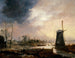Un paesaggio invernale con un mulino a vento - Aert van der Neer — vista dell’opera