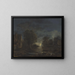 Un paesaggio al chiaro di luna con un'osteria sul bordo di un fiume - Aert van der Neer — quadro incorniciato alla parete