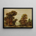 Paesaggio fluviale boscoso con personaggi e cottage vicino a un ponte - Aert van der Neer — quadro incorniciato alla parete