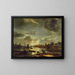 Scène di canale al chiaro di luna - Aert van der Neer — quadro incorniciato alla parete