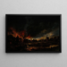 Incendio in un villaggio di notte - Aert van der Neer — quadro incorniciato alla parete