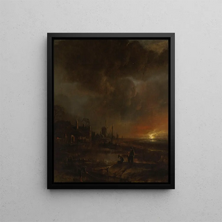 Aert van der Neer - Fishing at night.webp